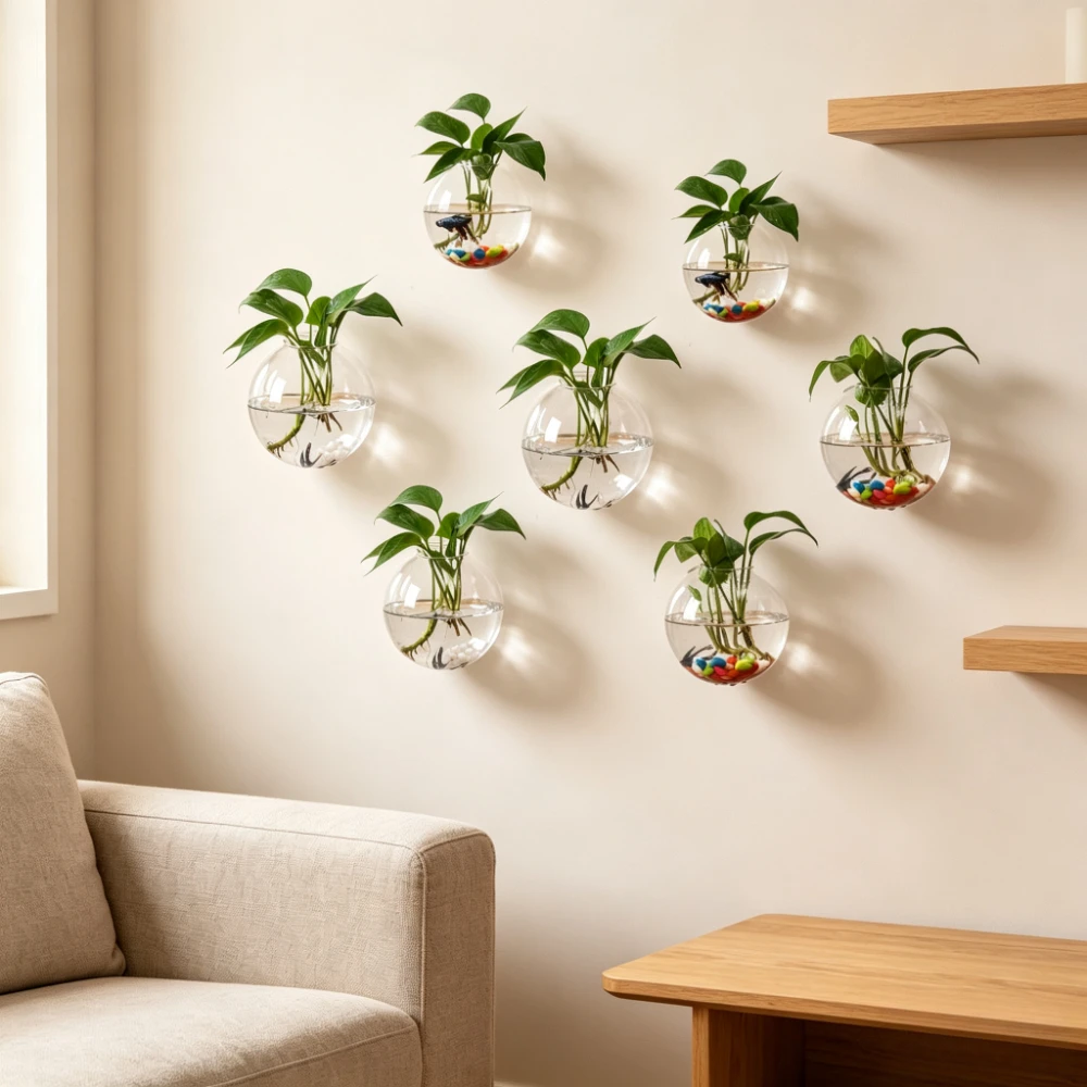 Wall Hanging Glass Hydroponic  - Propagation Station Vase ulasan dan harga